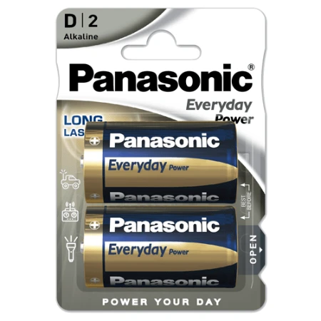 Panasonic baterije LR20EPS/2BP-2xD Alkalne Everyday 2 komada