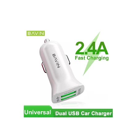 Bavin auto punjač 2XUSB-A 2,4A bela - PC253