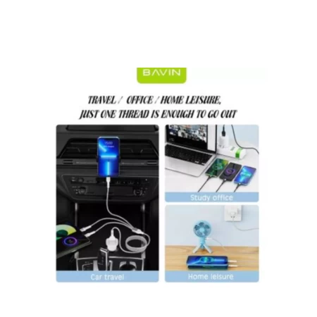 Bavin kabl 18W 3 in 1 Micro, type-C, lightning bela - CB365