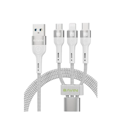 Bavin kabl 18W 3 in 1 Micro, type-C, lightning bela - CB365