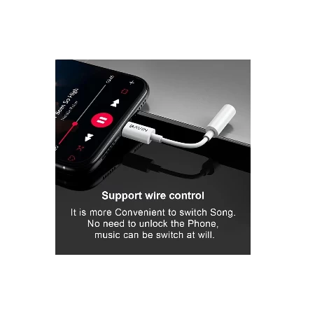 Bavin adapter AUX-19 lightning na 3.5mm bela - AUX-19