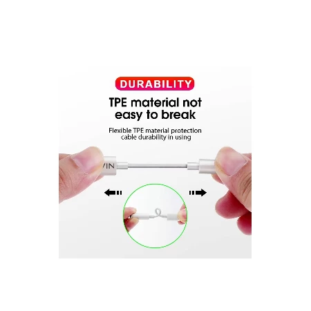 Bavin adapter AUX-19 lightning na 3.5mm bela - AUX-19