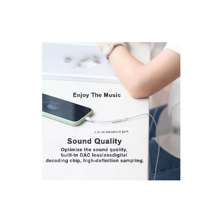 Bavin adapter AUX-19 lightning na 3.5mm bela - AUX-19