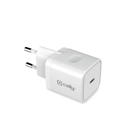 Celly  bluetooth slušalice + punjač 18W USB-C bela