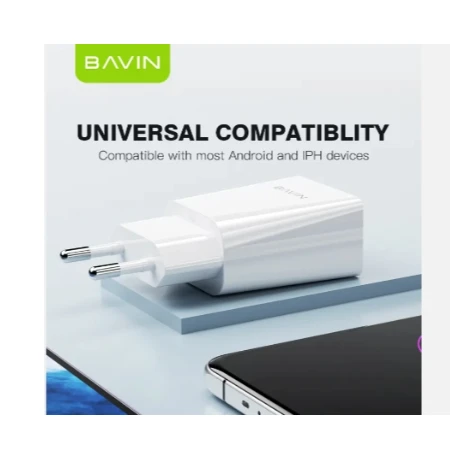 Bavin punjač 2.4A USB-A + kabl Micro bela - PC895Y