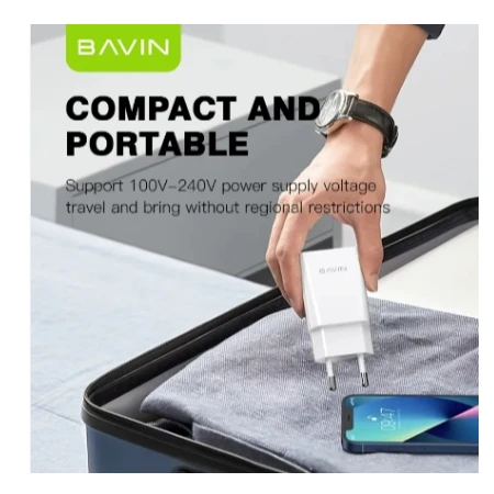 Bavin punjač 2.4A USB-A + kabl type-C bela - PC895Y