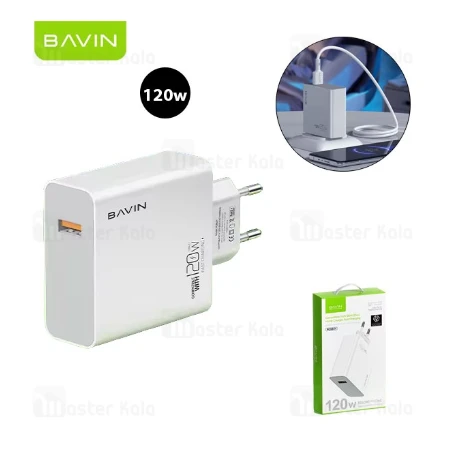 Bavin punjač 120W USB-A + kabl type-C bela - PC953Y