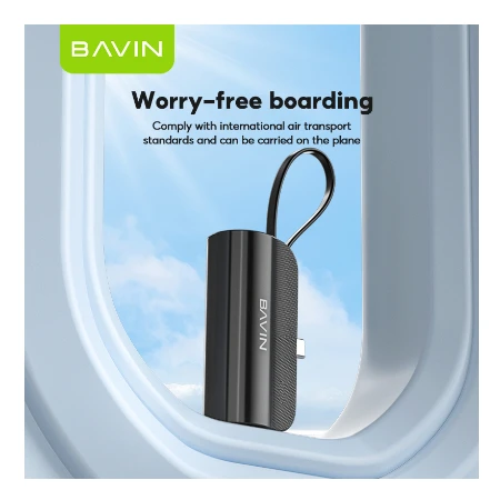 Bavin Power bank 5000mAh Ligtning port + kabl type-C crna - PC013 PRO