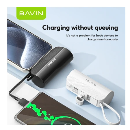 Bavin Power bank 5000mAh Ligtning port + kabl type-C crna - PC013 PRO