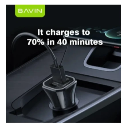 Bavin Auto punjač 20W PD QC3,0 USB&Type C bela - PC875