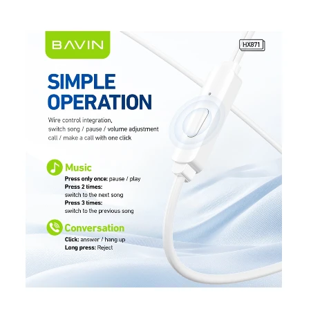 Bavin slušalice Type-C bela - HX871