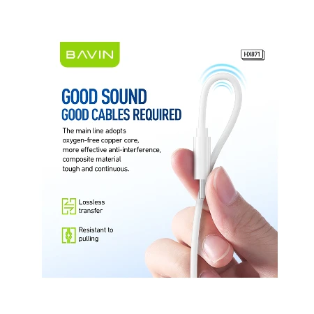 Bavin slušalice Type-C bela - HX871