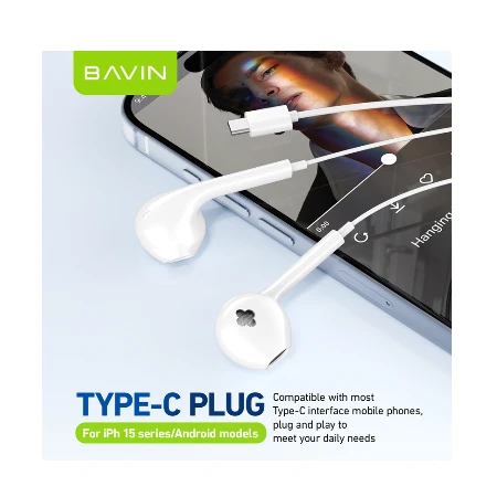 Bavin slušalice Type-C bela - HX871
