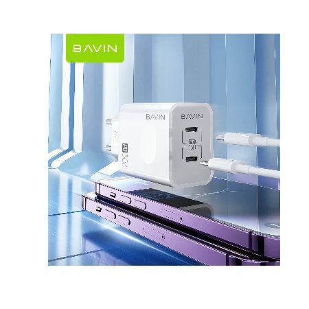 Bavin punjač 36W 2x Type-C bela - PC909Y