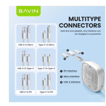 Bavin Multifunkcionalni box Type C 60W (Type C, Lightning,Micro) - CB315