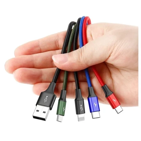 Baseus kabl 4u1 2*c/1*IOS/1*Micro 3,5A 1,2m crna