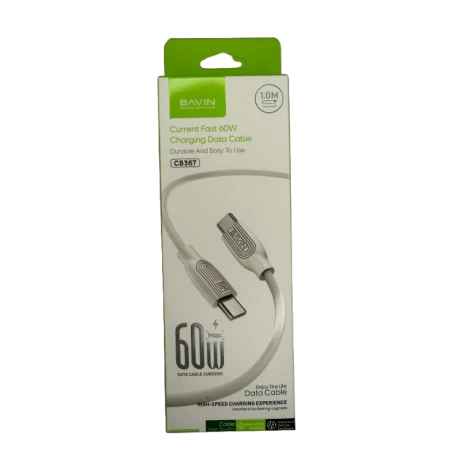 Bavin kabl 60W Type C na Type C 1m bela - CB367