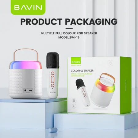 Bavin mini karaoke zvučnik sa  mikrofonom bela - BM-19 bela