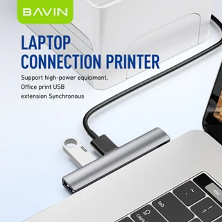 Bavin USB HUB 90° 4/1 3*Usb 2.0+ 1* Usb 3.0 siva HUB-16