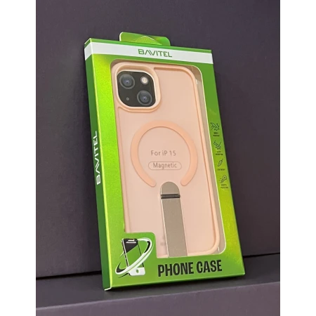 iPhone 15 Bavitel MagSafe sa naslonom pink