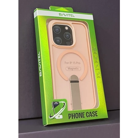 iPhone 15 Pro Bavitel MagSafe sa naslonom pink