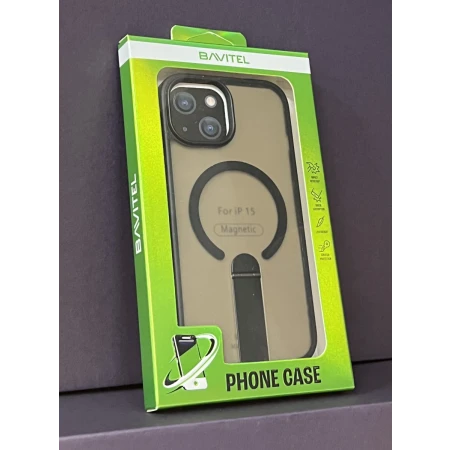 iPhone 15 Bavitel MagSafe sa naslonom crna