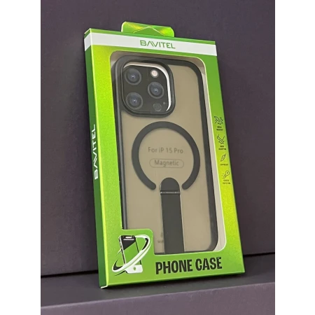 iPhone 15 Pro Bavitel MagSafe sa naslonom crna