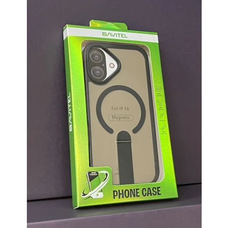 iPhone 16 Bavitel MagSafe sa naslonom crna