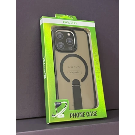 iPhone 16 Pro Bavitel MagSafe sa naslonom crna