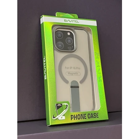 iPhone 16 Pro Bavitel MagSafe sa naslonom siva