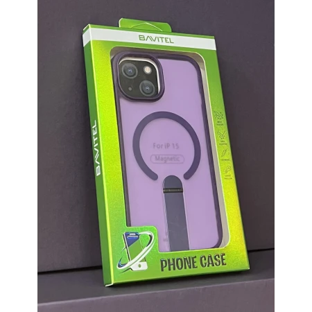 iPhone 15 Bavitel MagSafe sa naslonom ljubičasta