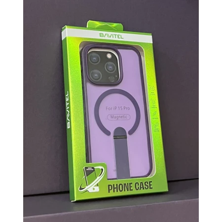 iPhone 15 Pro Bavitel MagSafe sa naslonom ljubičasta